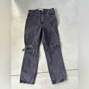 Abercrombie & Fitch curve love The Ankle Straight Ultra High Rise jeans as 26XS